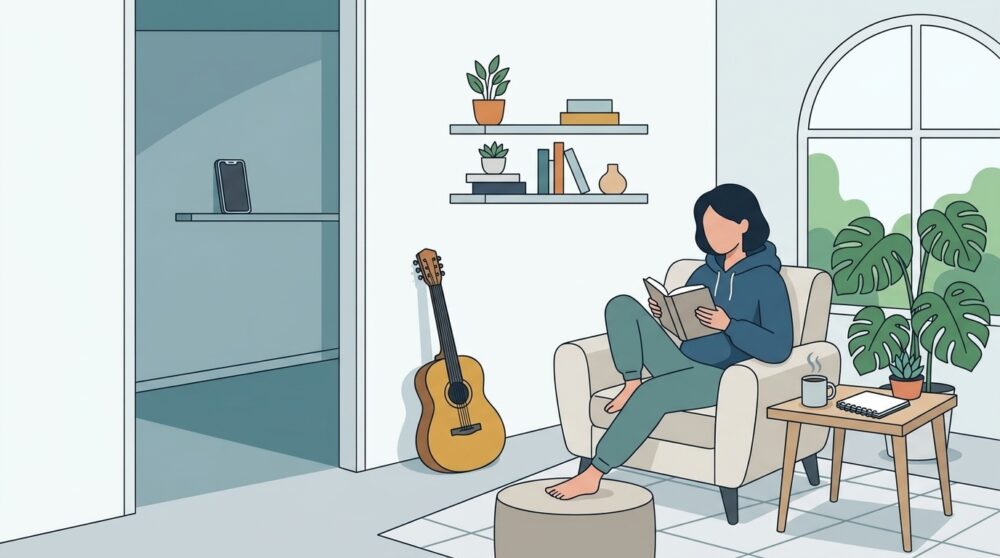 スマホを別の部屋において、視界にいれないことでスマホ依存症が治った人